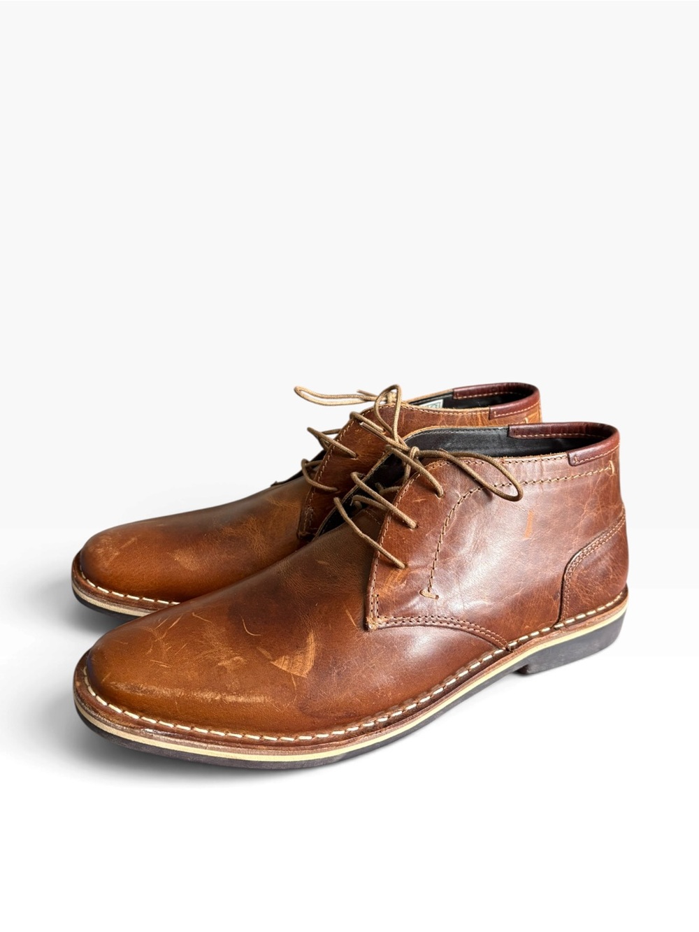 Steve Madden men’s Harken Cognat leather chukka boots . Size 9.